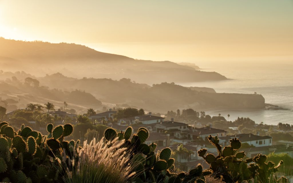 The Palos Verdes Peninsula at sunrise, Los Angeles County, California