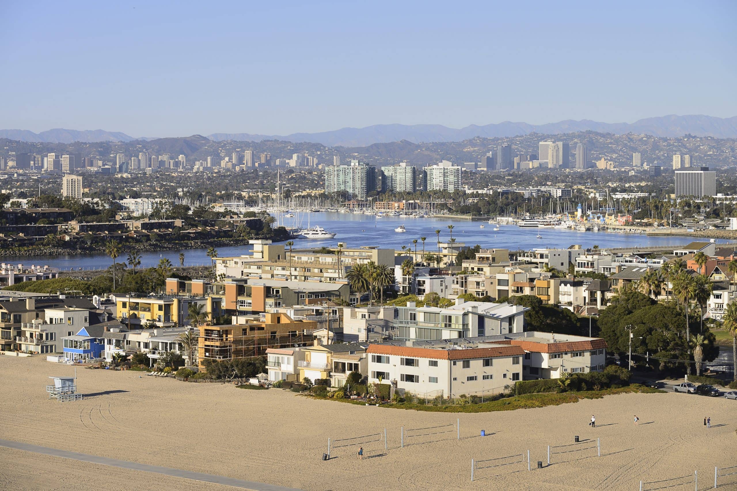 The Silicon Beach area on the Westside of Los Angeles seen from the coast
