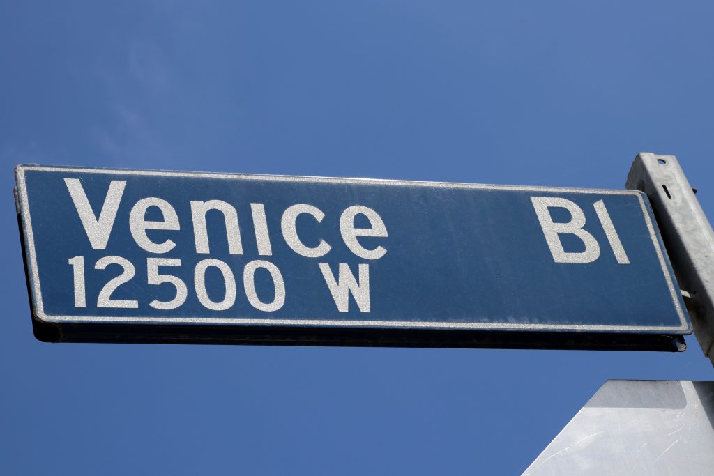 Venice Boulevard running through the Mar Vista neighborhood of Los Angeles, California