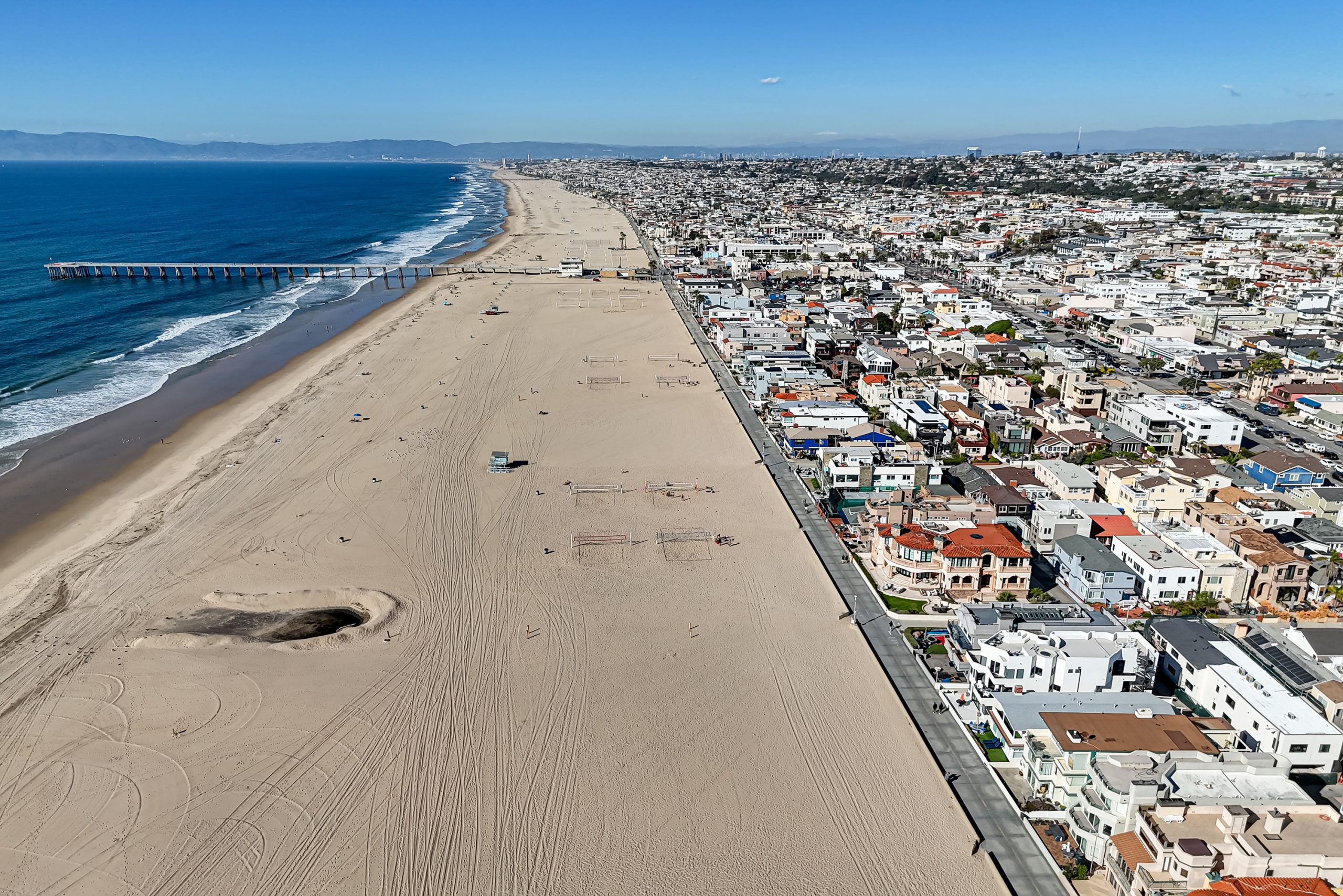 The Hermosa Beach Sand Section south of the pier in the South Bay
