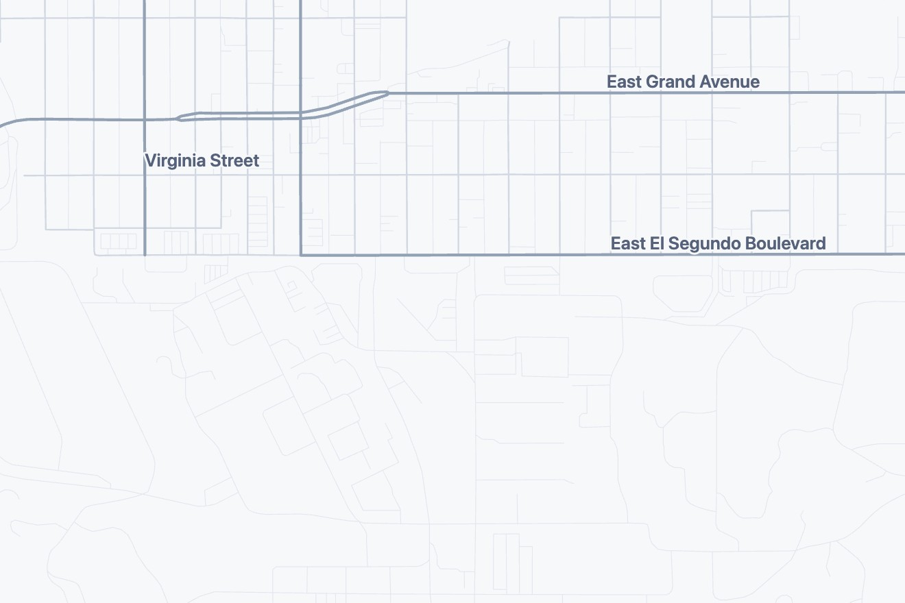 Street map thumbnail of the Smoky Hollow district of El Segundo