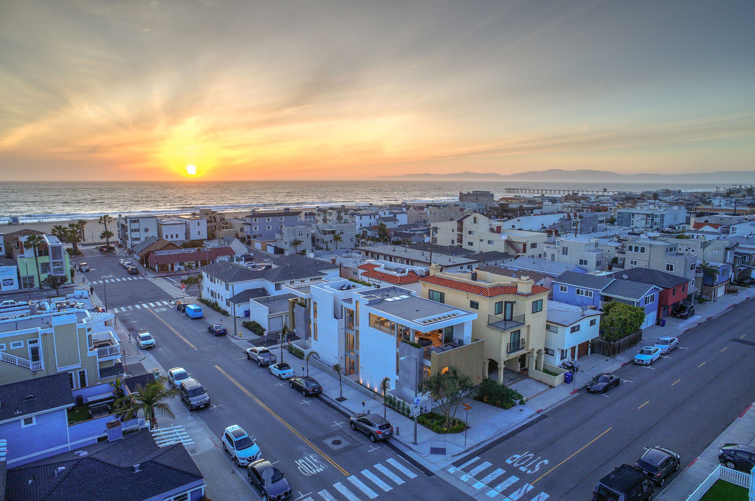 Aerial view of the south Hermosa Beach Sand Section