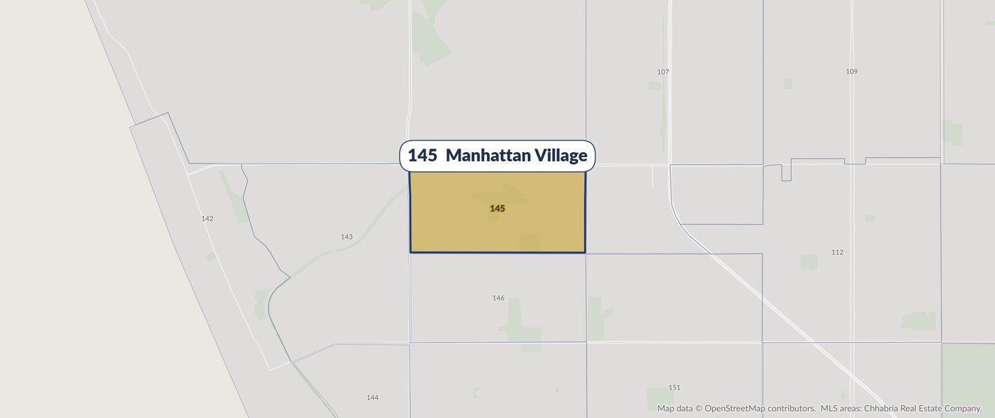 Map of MLS area 145, Manhattan Village, highlighted in gold among the surrounding South Bay MLS areas.
